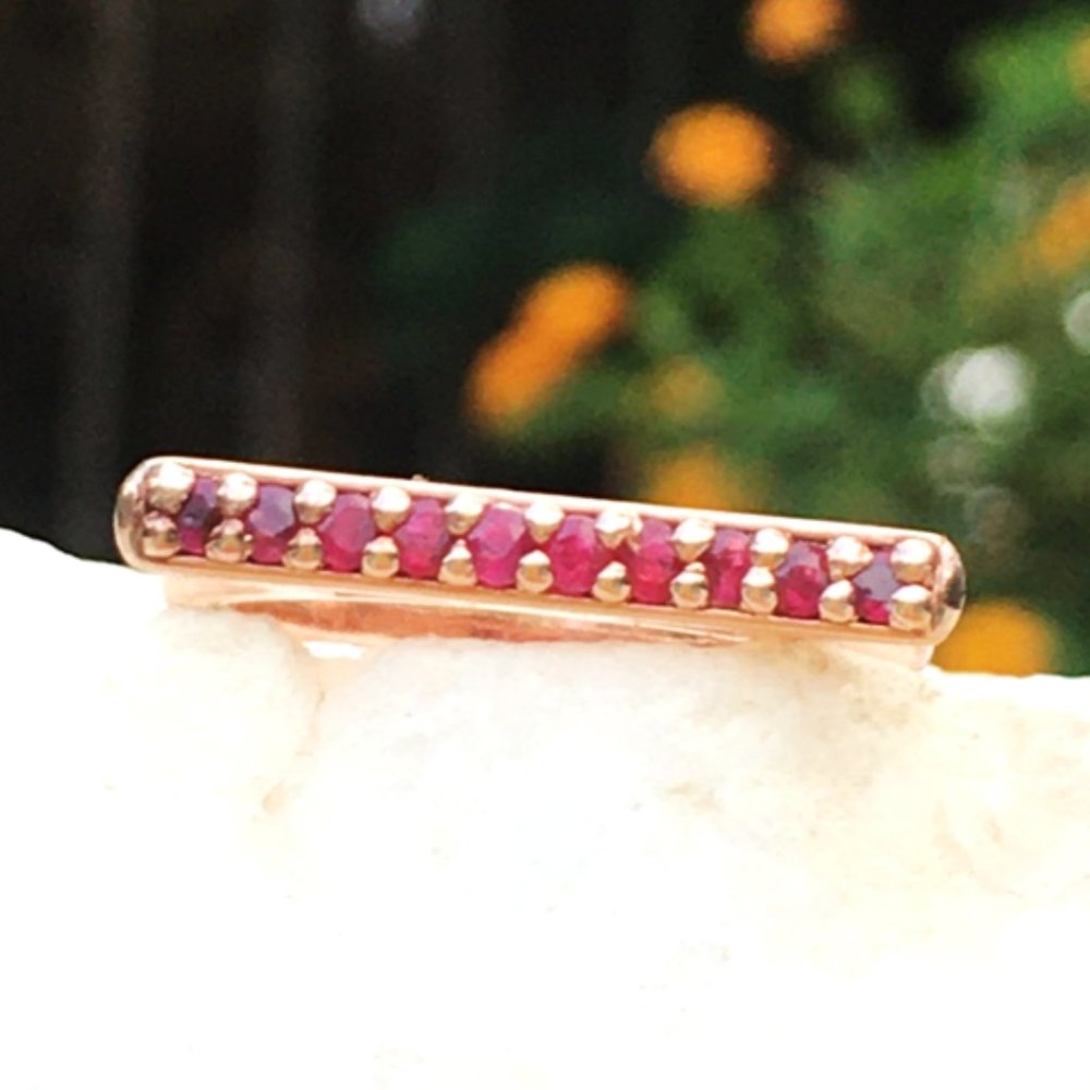 Natural Ruby Ring Rose Gold Vermeil Bridge Design Limited Edition Thailand Gems - Picture 3 of 15